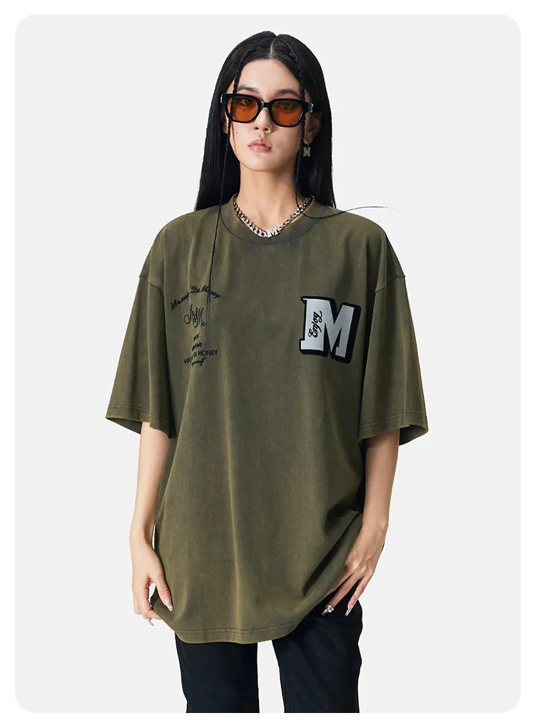 MR. ENJOY DA MONEY  |Crew Neck Unisex Street Style Plain Cotton Short Sleeves