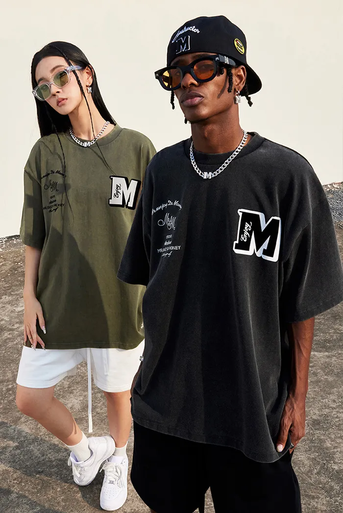 MR. ENJOY DA MONEY  |Crew Neck Unisex Street Style Plain Cotton Short Sleeves