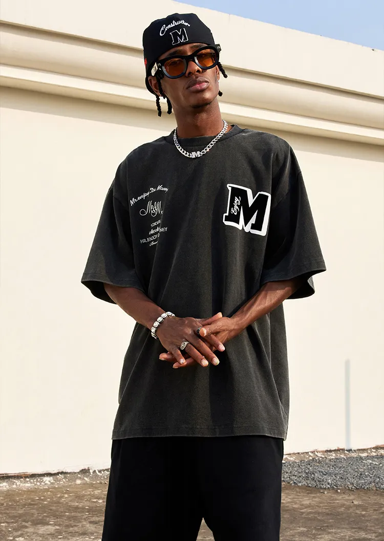 MR. ENJOY DA MONEY  |Crew Neck Unisex Street Style Plain Cotton Short Sleeves