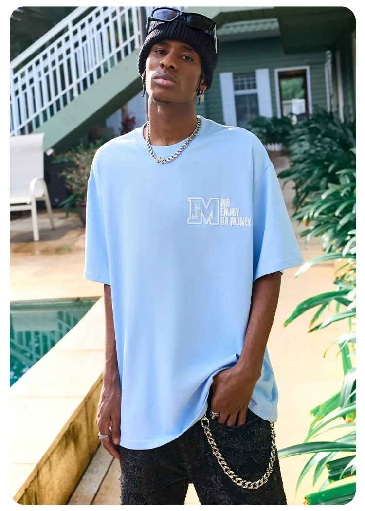 MR. ENJOY DA MONEY  |Unisex Street Style Plain Oversized Logo T-Shirts