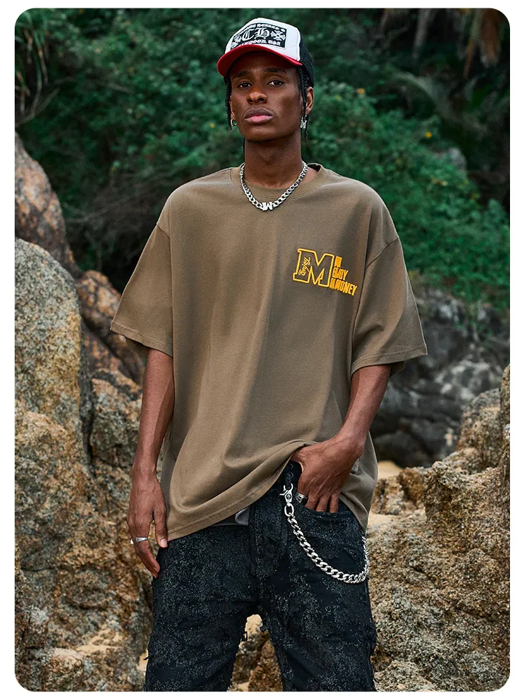 MR. ENJOY DA MONEY  |Unisex Street Style Plain Oversized Logo T-Shirts