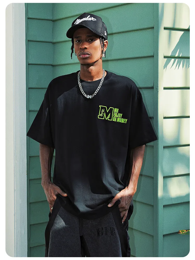 MR. ENJOY DA MONEY  |Unisex Street Style Plain Oversized Logo T-Shirts