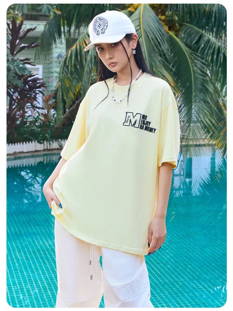 MR. ENJOY DA MONEY  |Unisex Street Style Plain Oversized Logo T-Shirts