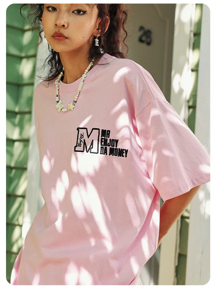 MR. ENJOY DA MONEY  |Unisex Street Style Plain Oversized Logo T-Shirts