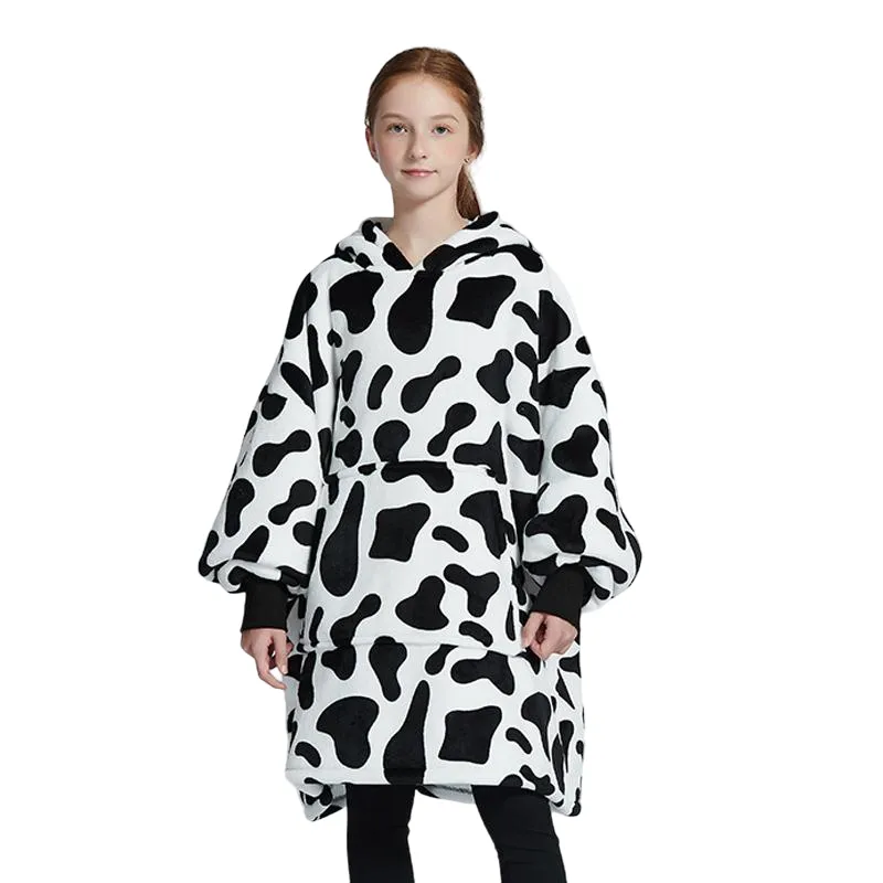 My Snuggy - Kids Monochrome Cow Hoodie Blanket