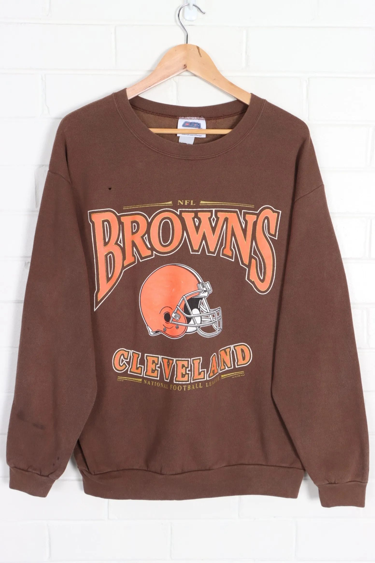 NFL 1998 Cleveland Browns Helmet Logo Sweatshirt USA Made (L)