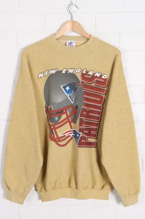 NFL New England Patriots Helmet Logo Mustard Marl Sweatshirt (L)