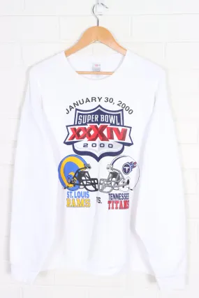 NFL Super Bowl XXXIV Rams v Titans Championship Sweatshirt (L)