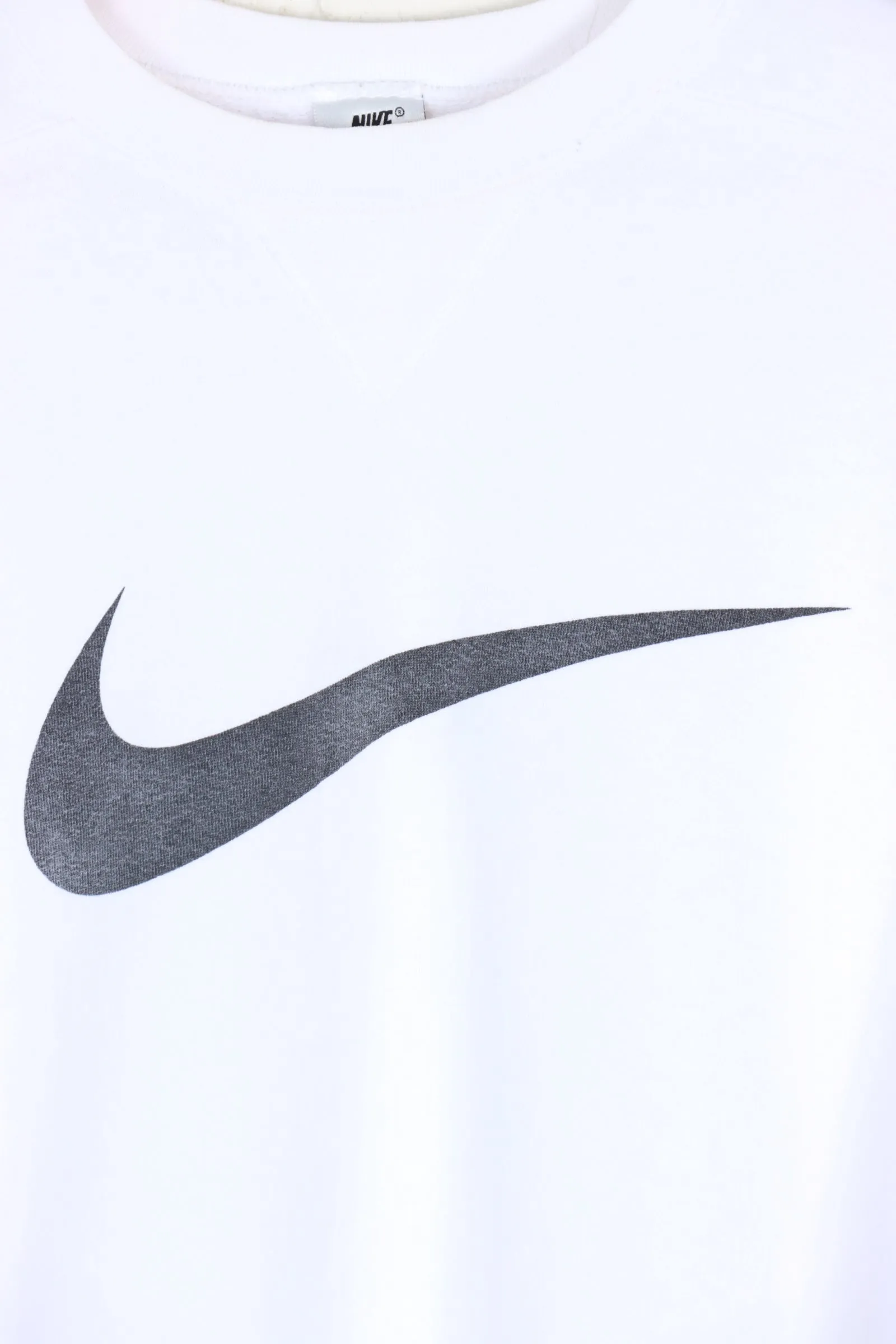 NIKE Big Swoosh White and Black Sweatshirt (L)