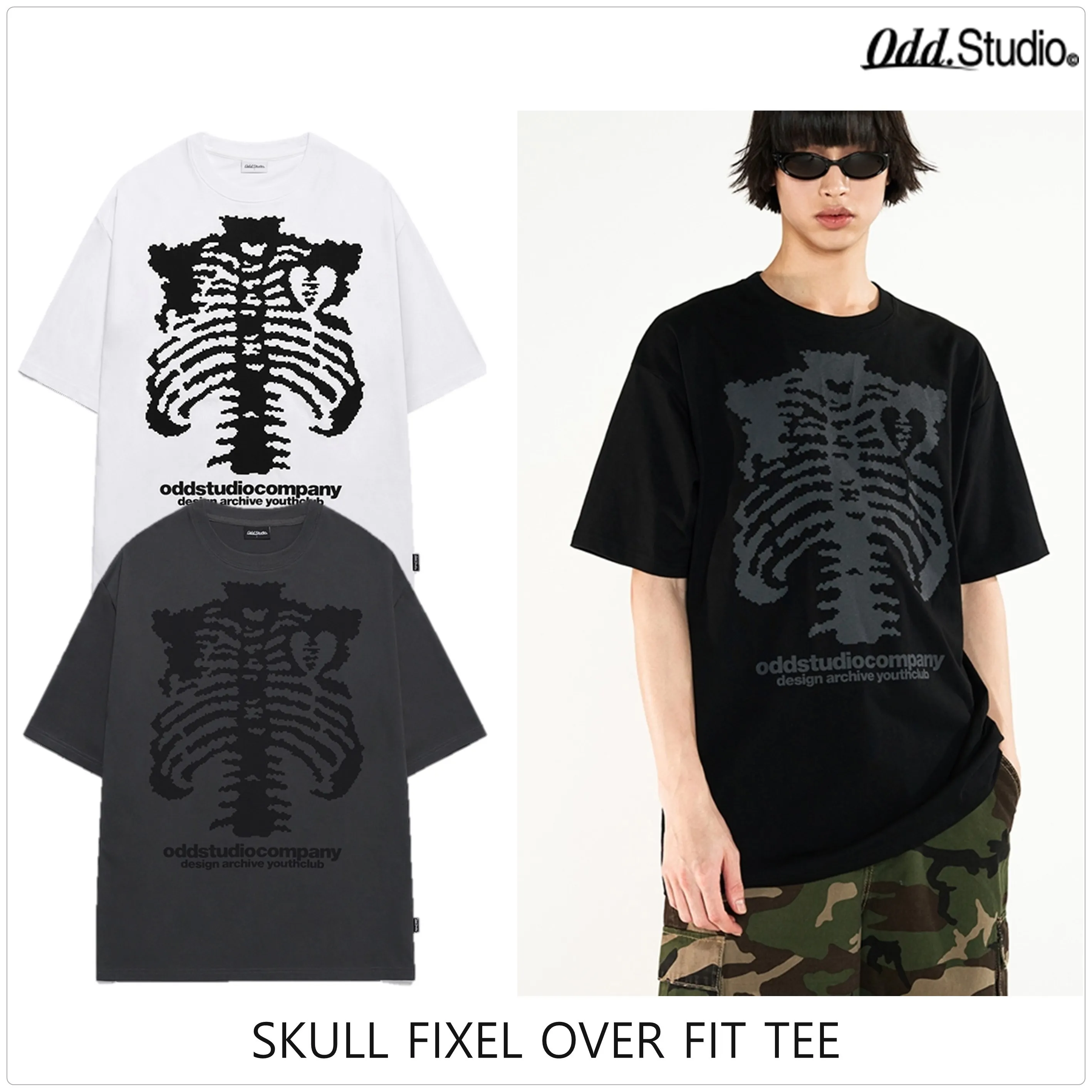 Odd Studio  |Crew Neck Unisex Street Style Cotton Short Sleeves Oversized