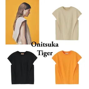 Onitsuka Tiger  |Sleeveless Street Style Boat Neck Plain Oversized