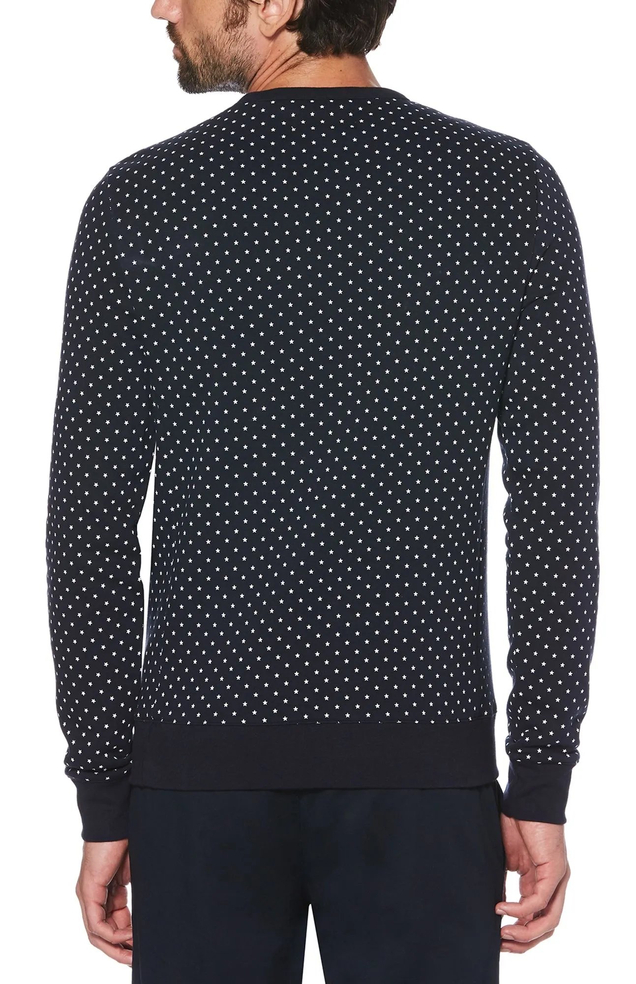 Original Penguin Star Print Crew Neck Sweatshirt Dark Sapphire