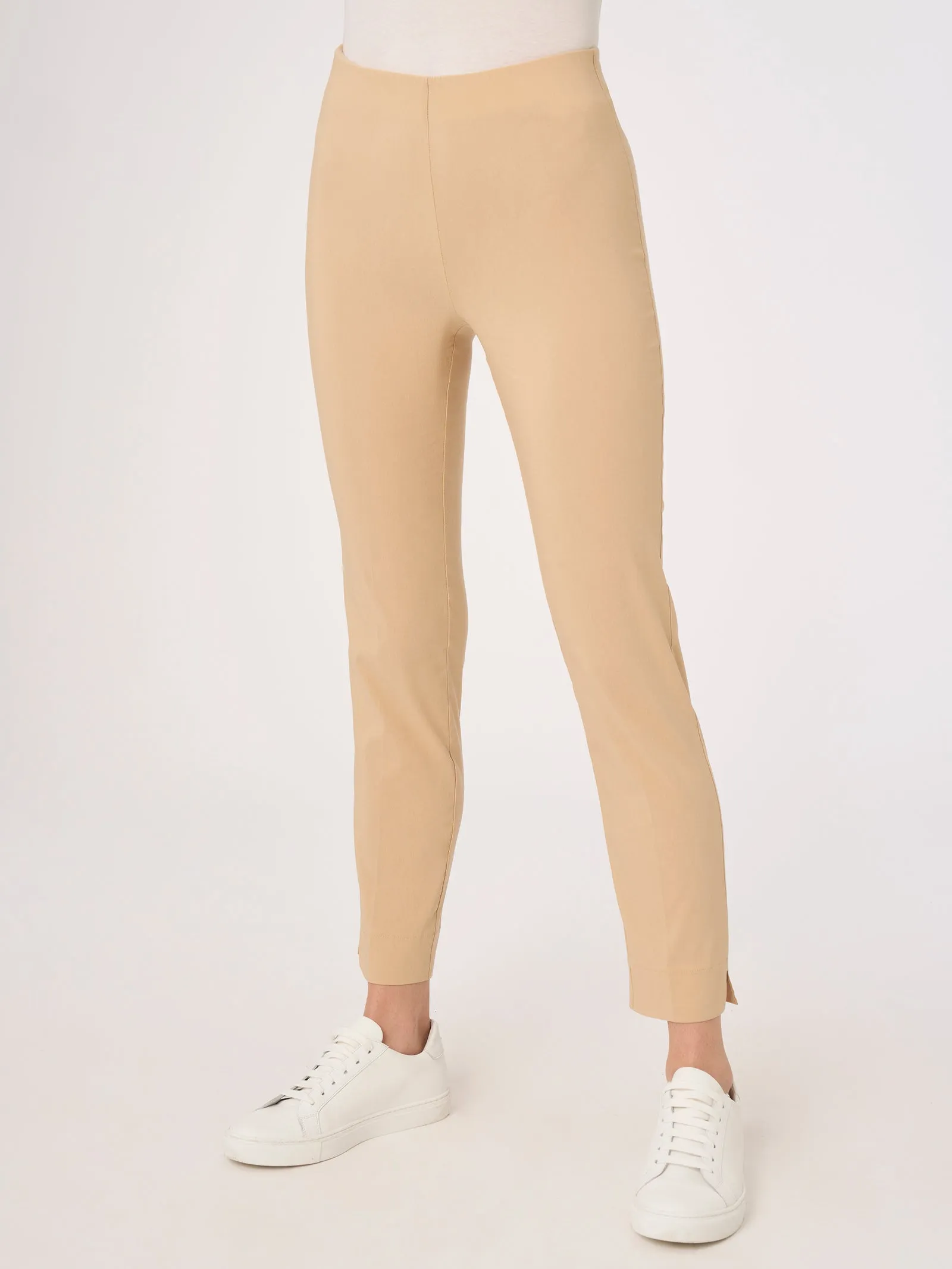 Pantalone capri con spacchetti in Super Fresh - Irish Cream