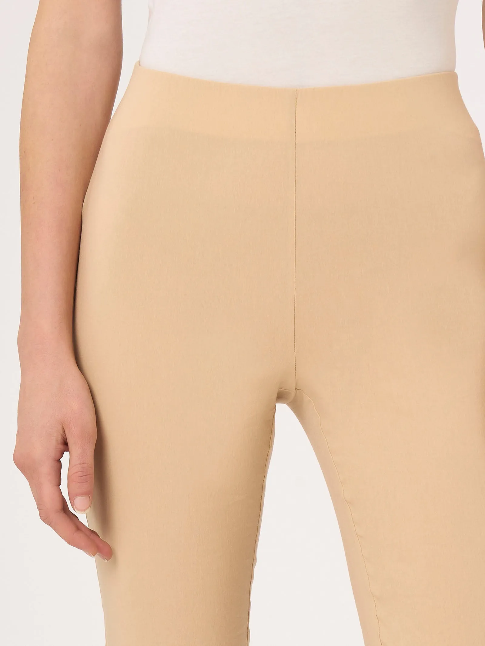 Pantalone capri con spacchetti in Super Fresh - Irish Cream