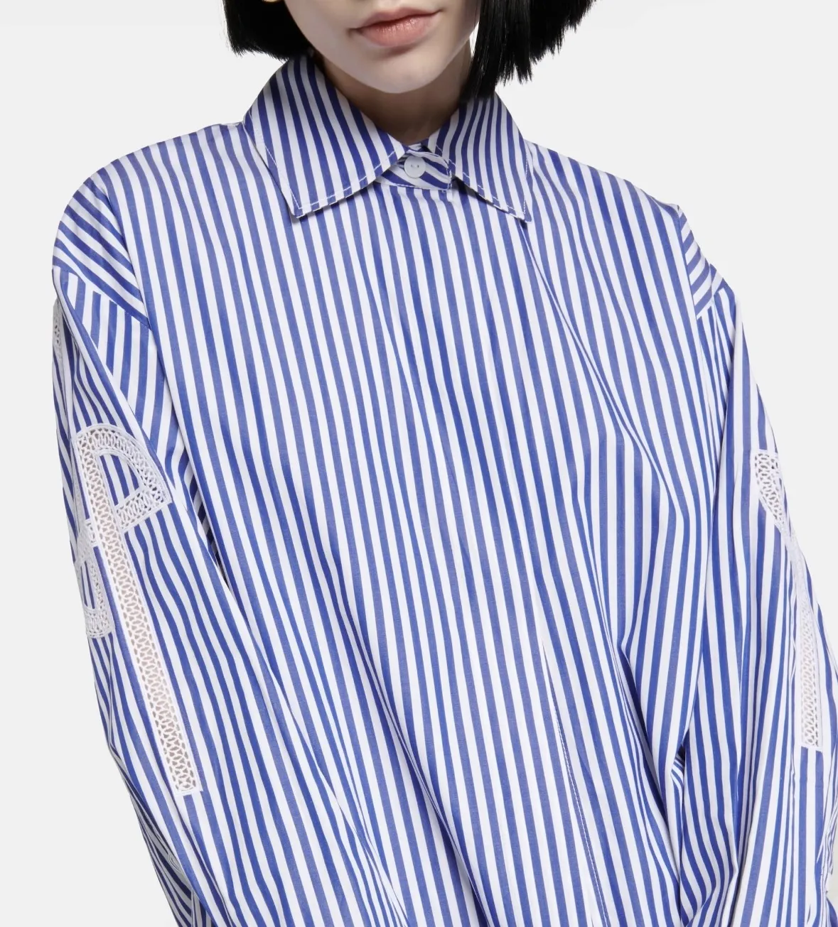 PATOU  |Stripes Casual Style Long Sleeves Cotton Oversized