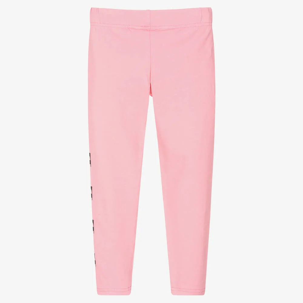 Pink Logo Cotton Leggings