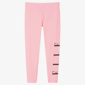 Pink Logo Cotton Leggings