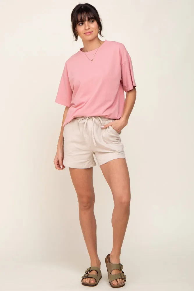 Pink Oversized Basic Tee