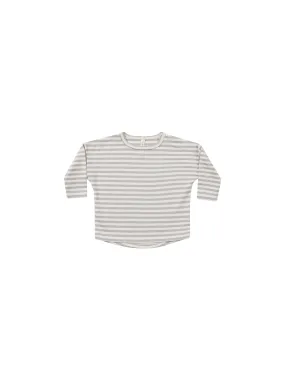 Quincy Mae - Periwinkle Stripe Long Sleeve Tee