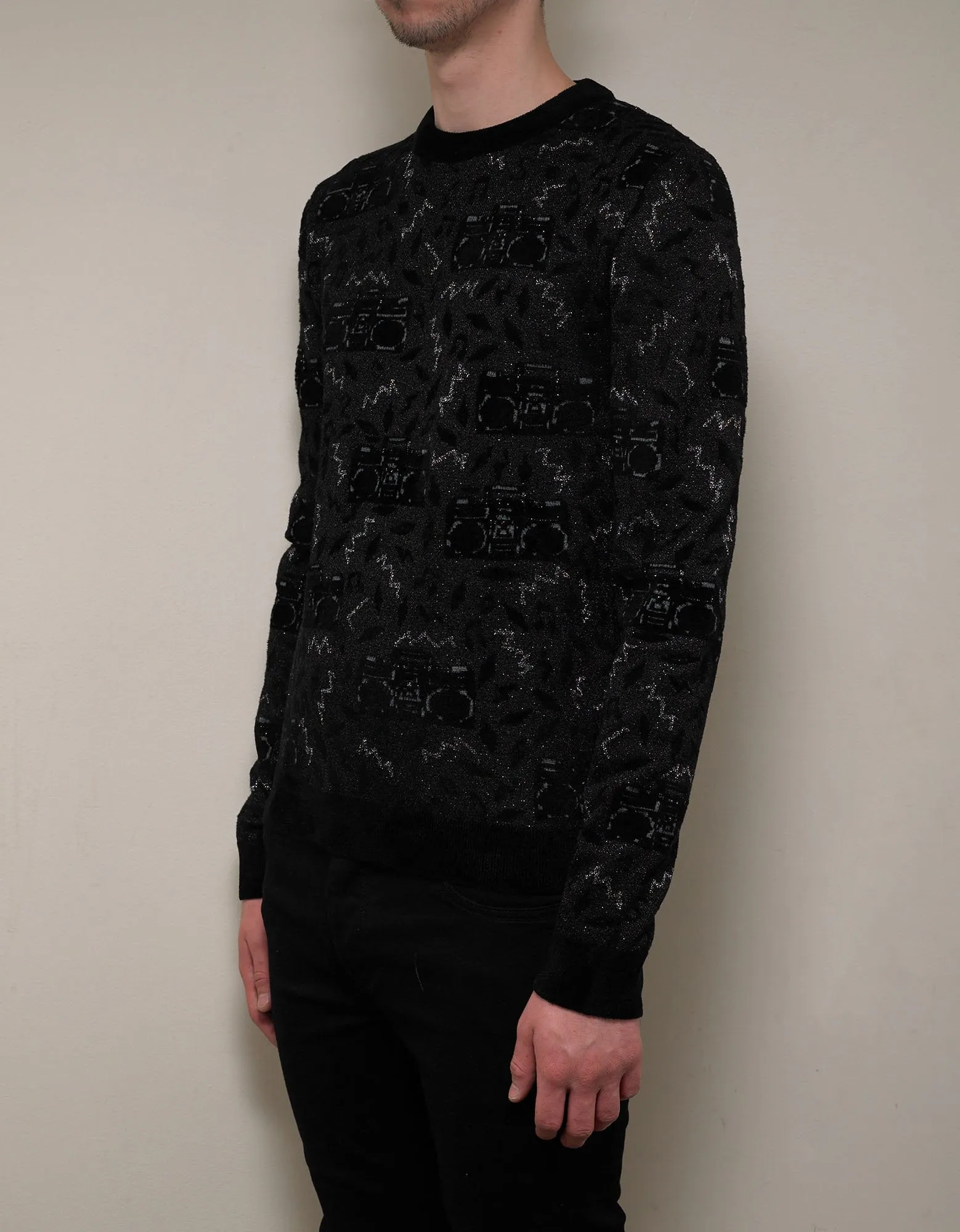 Radio Jacquard Oversized Sweater