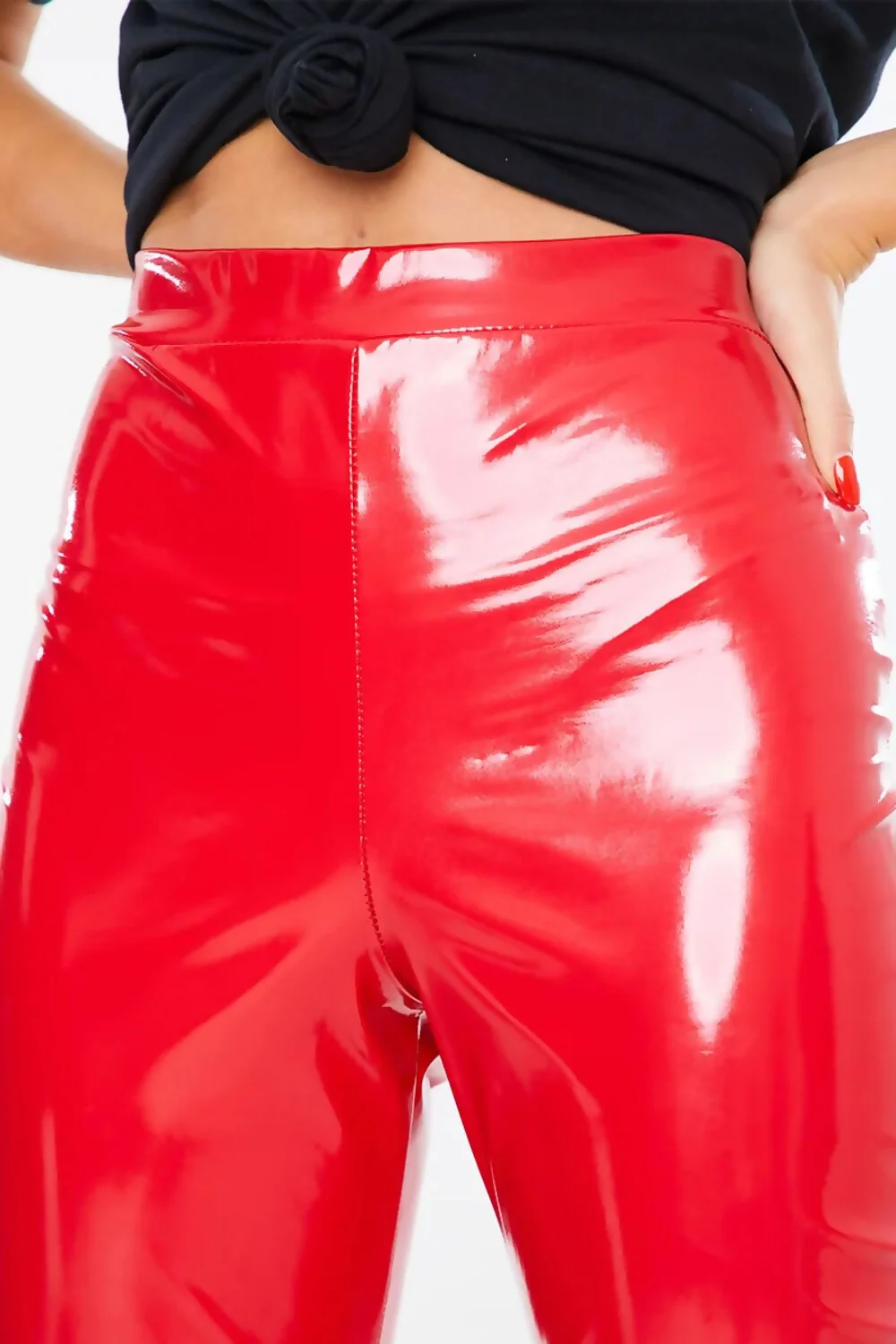 Red Patent Vinyl Leggings