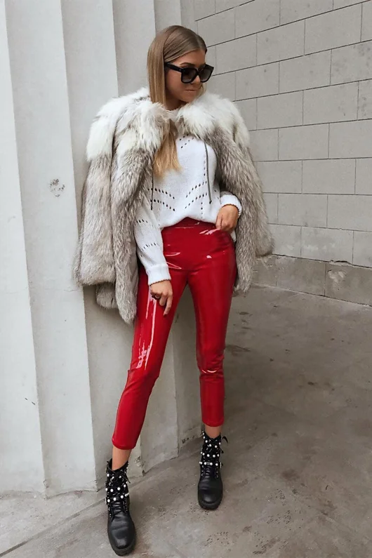 Red Patent Vinyl Leggings