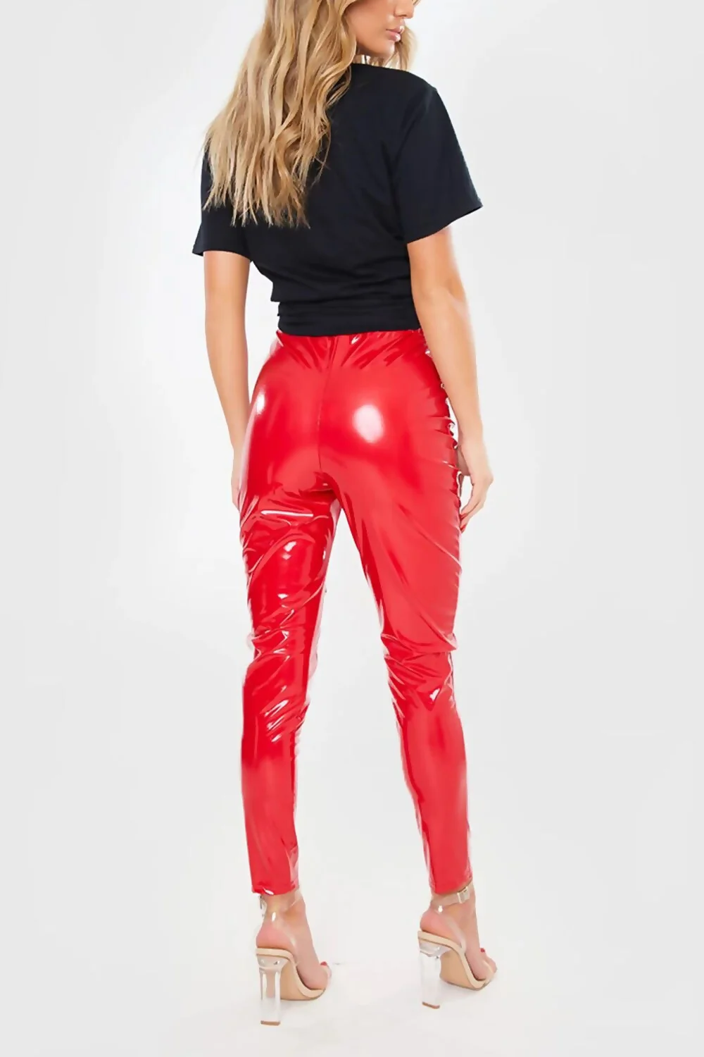 Red Patent Vinyl Leggings