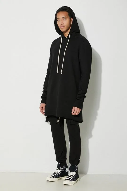 Rick Owens cotton sweatshirt Pullover Hoodie men's black color DU01D1285.F.09