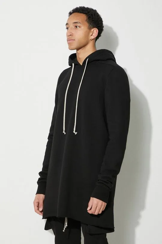 Rick Owens cotton sweatshirt Pullover Hoodie men's black color DU01D1285.F.09