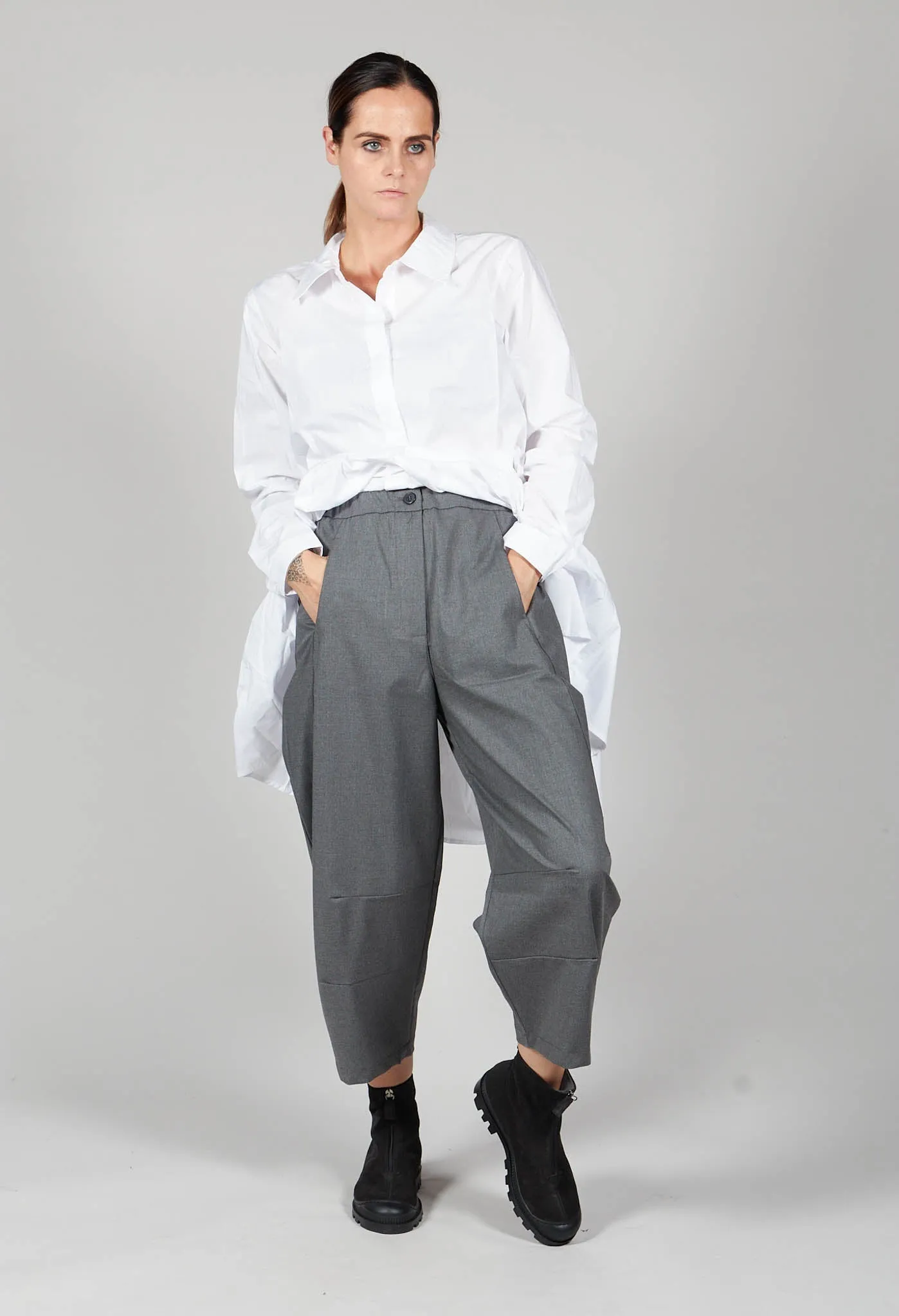 Rolled up Capri Trouser in Dusty Grey