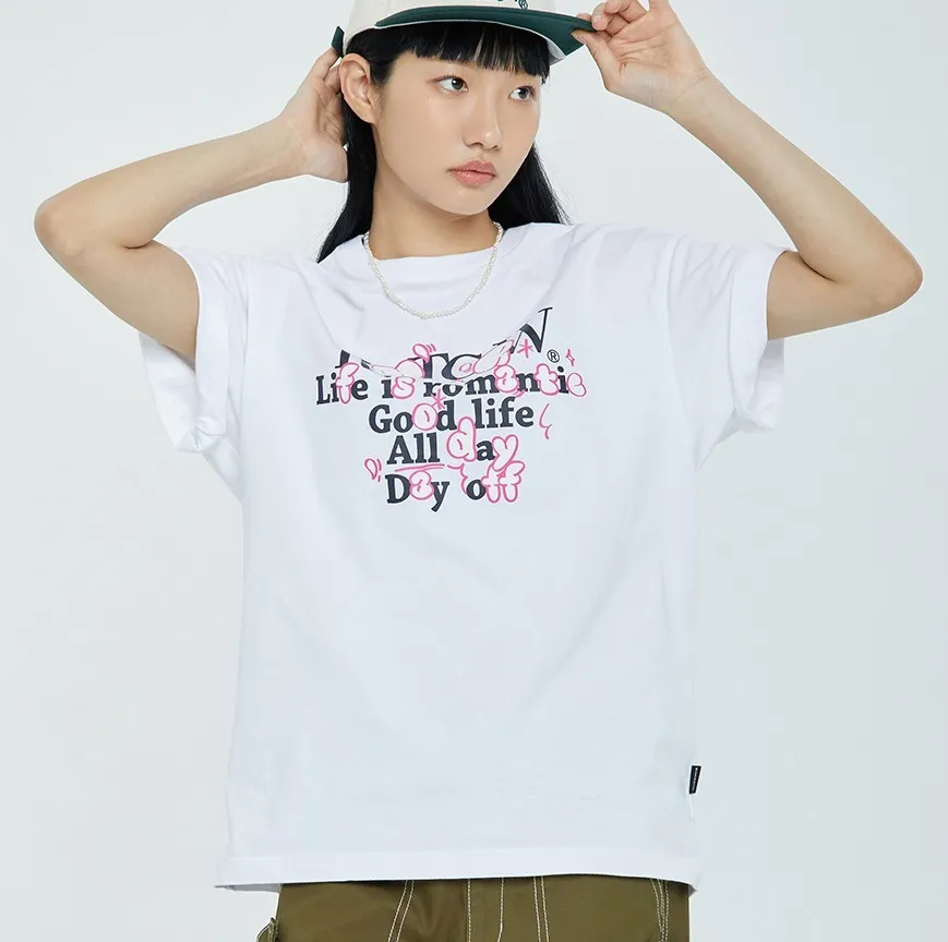 ROMANTIC CROWN  |Unisex Street Style Plain Cotton Short Sleeves Oversized