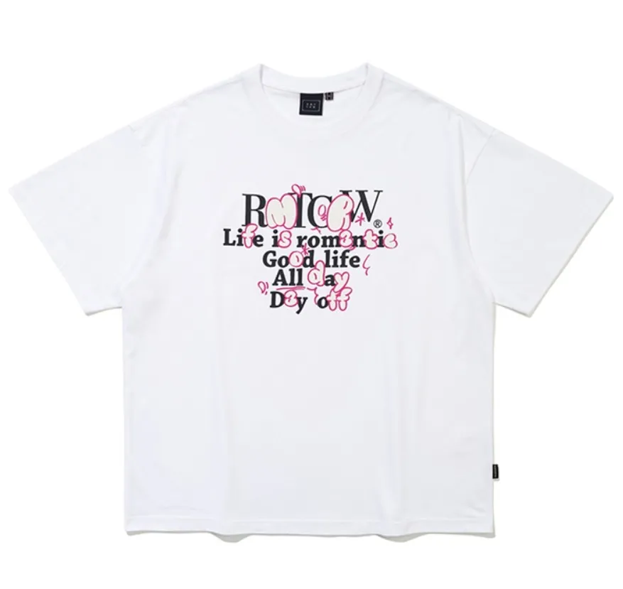 ROMANTIC CROWN  |Unisex Street Style Plain Cotton Short Sleeves Oversized