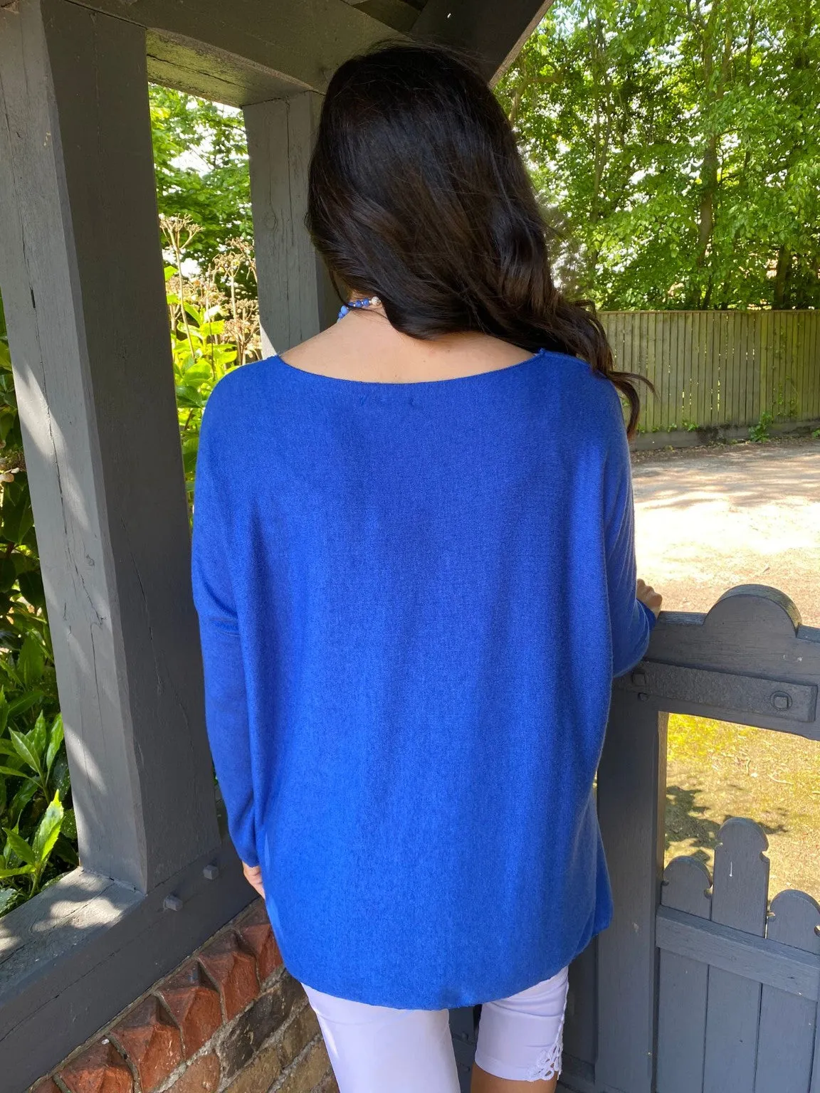 Royal Blue Fine Knitted Top Fifi