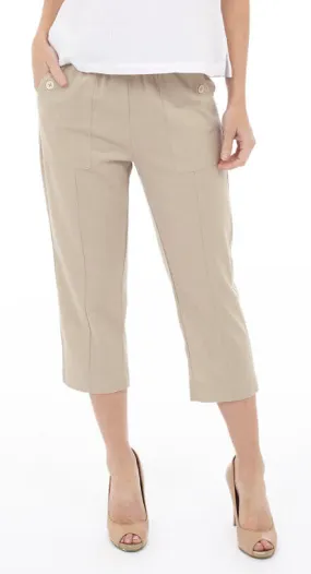 Straight Leg Capri with Elastic Waist Style VL-CAP