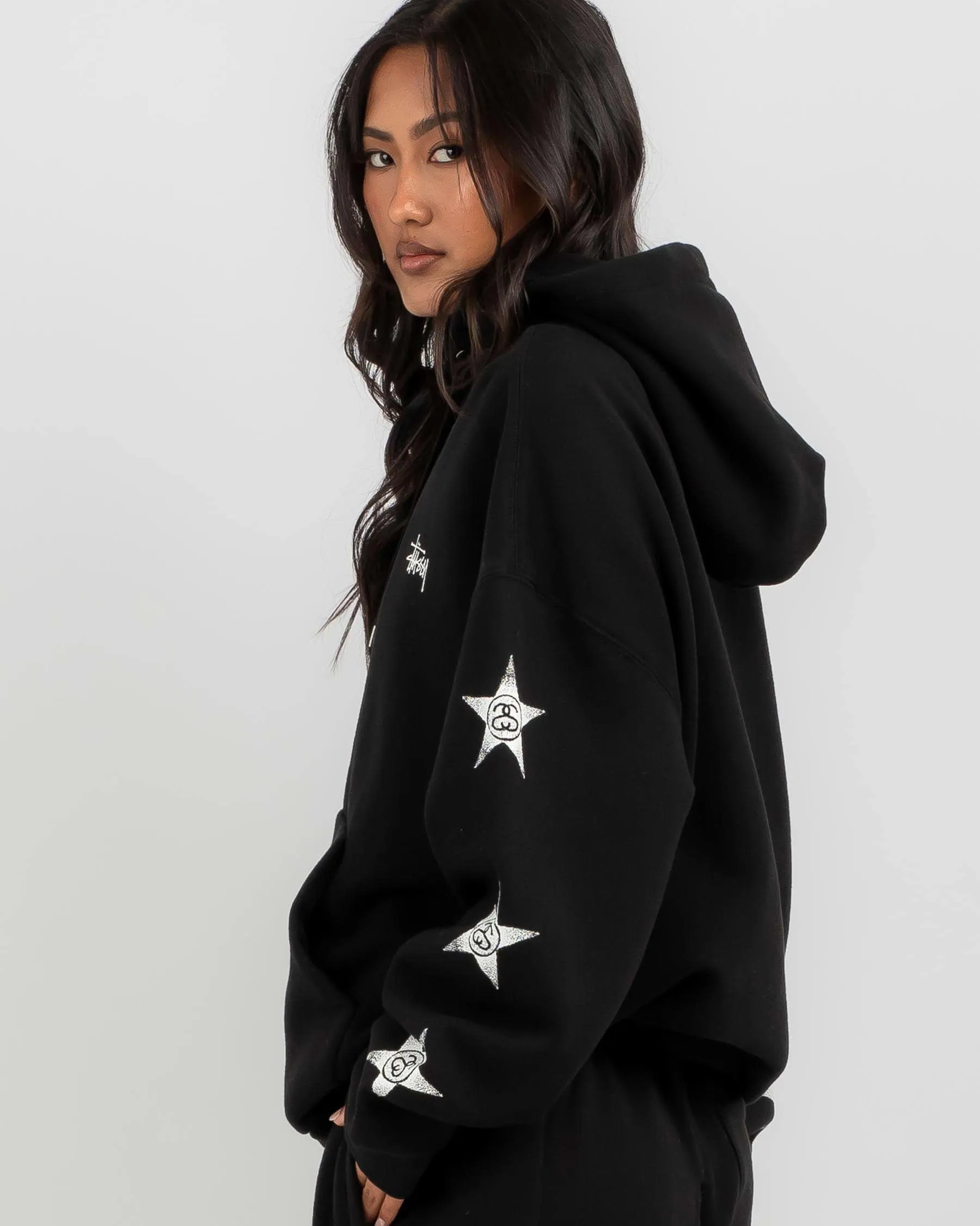 STUSSY  |Star Street Style Long Sleeves Cotton Oversized