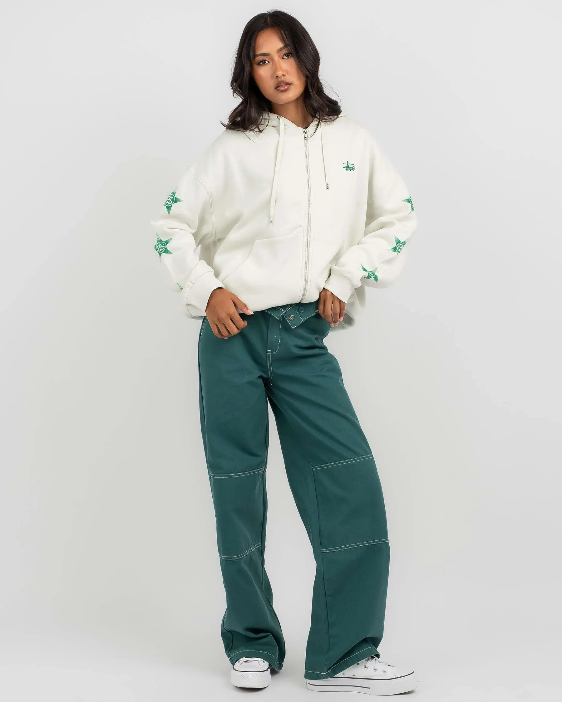 STUSSY  |Star Street Style Long Sleeves Cotton Oversized