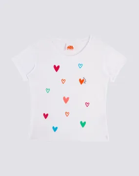 T-SHIRT CON STAMPA CUORI