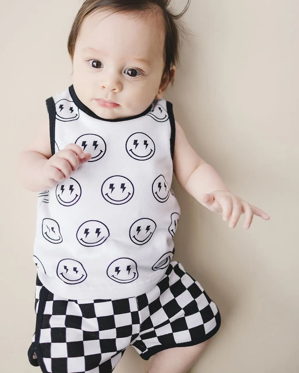 Tank & Shorts Set | Checkered Smiley