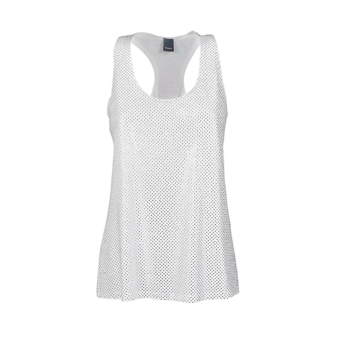 TANK TOP FULL STRASS Donna Bianco Crystal