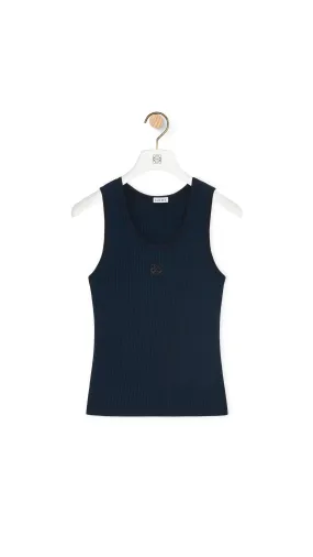 Tank Top in Silk - Deep Marine