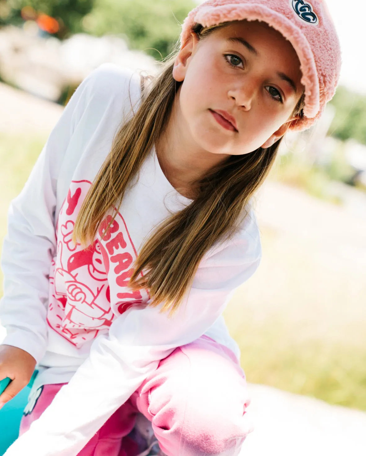 TGC Happy Is Beautiful White LS Tee