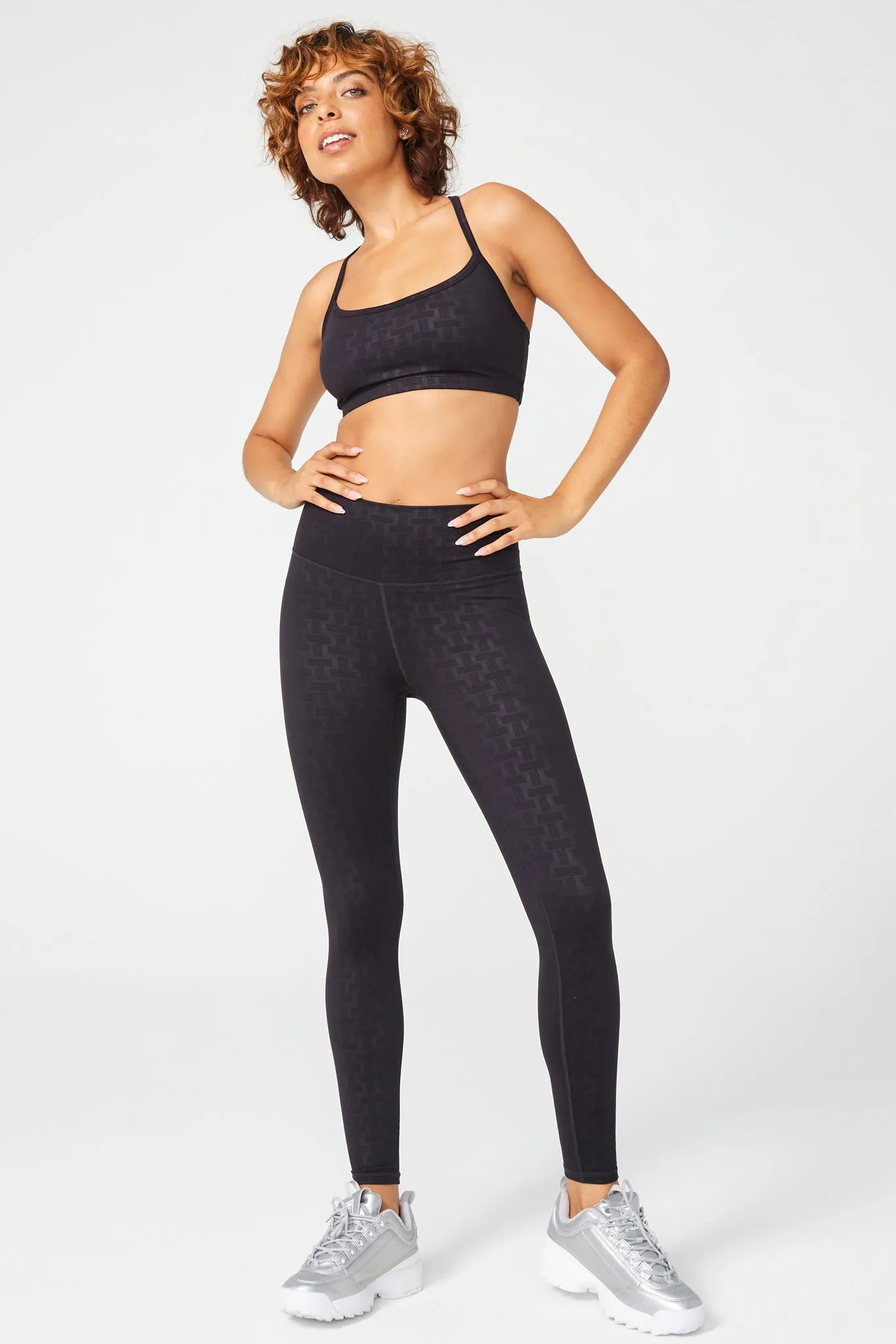 TLC Monogram Leggings in Jet Black