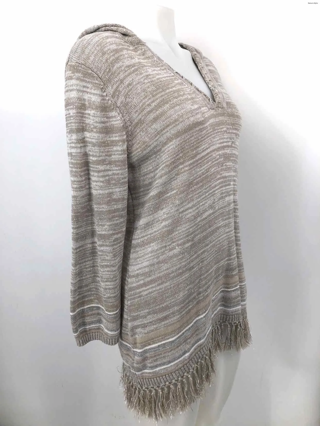 TOMMY BAHAMA Gray Heather Pullover Size Petite (S) Top