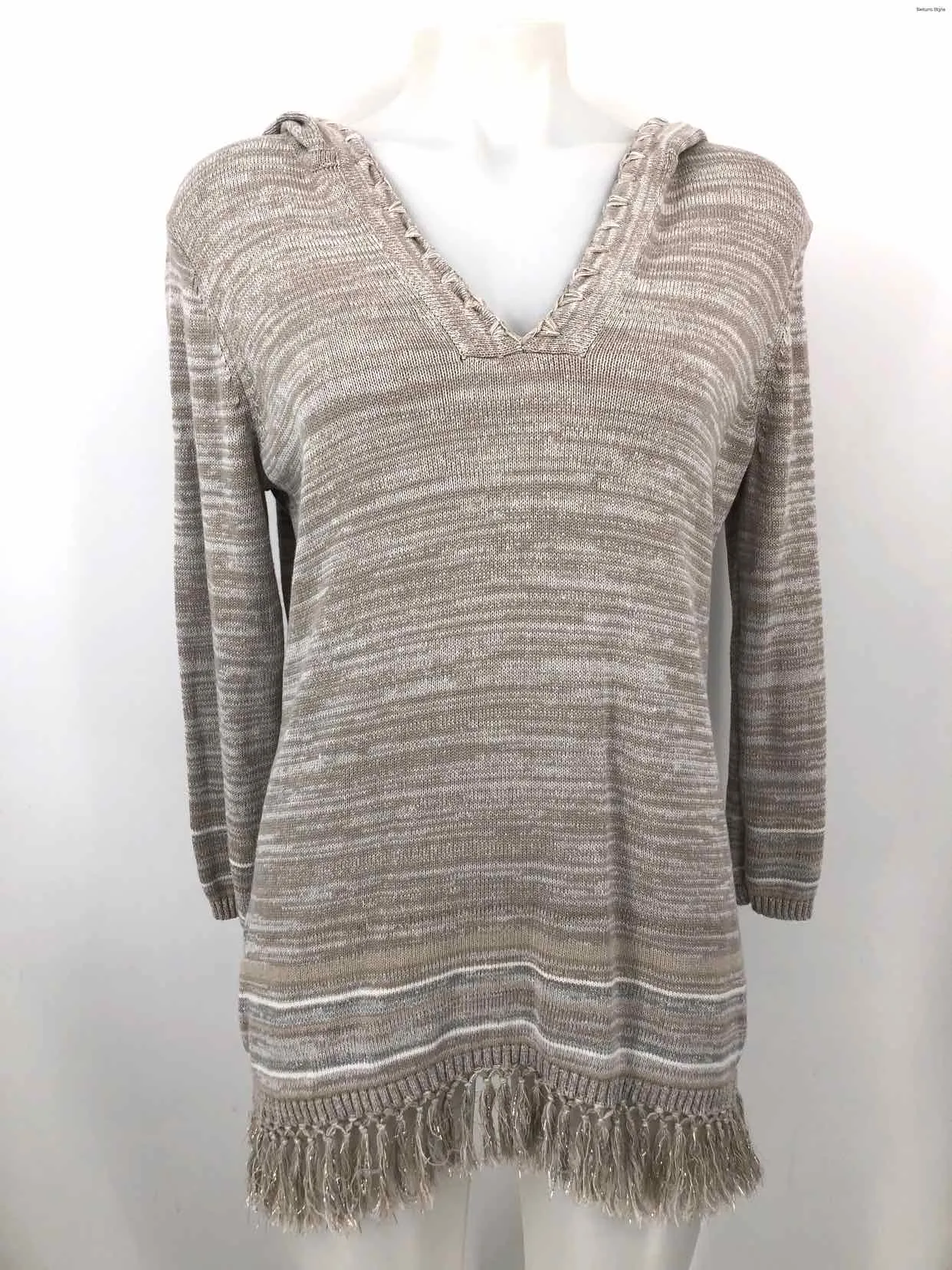 TOMMY BAHAMA Gray Heather Pullover Size Petite (S) Top