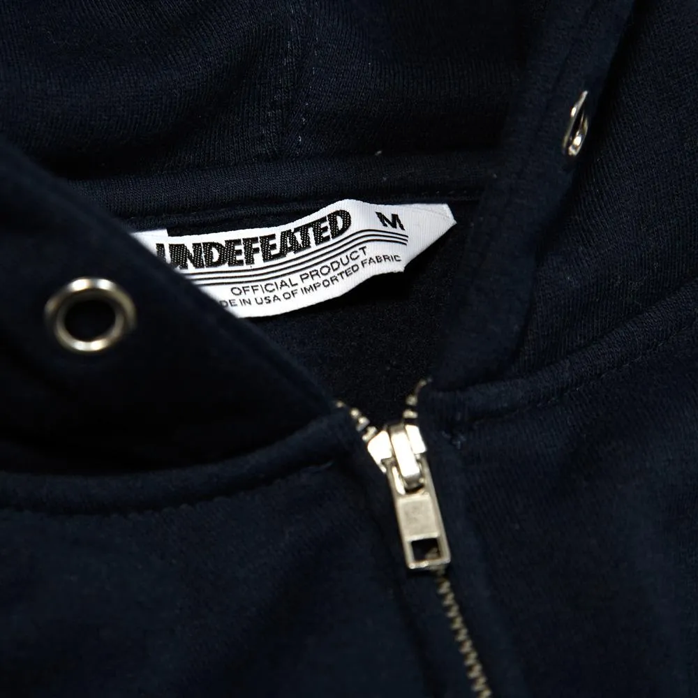 Undefeated 5 Strike Basic Pullover Zip HoodyNavy