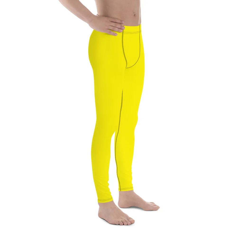 Urban Ease: Men's Solid Color Yoga Pants Leggings - Golden Sun