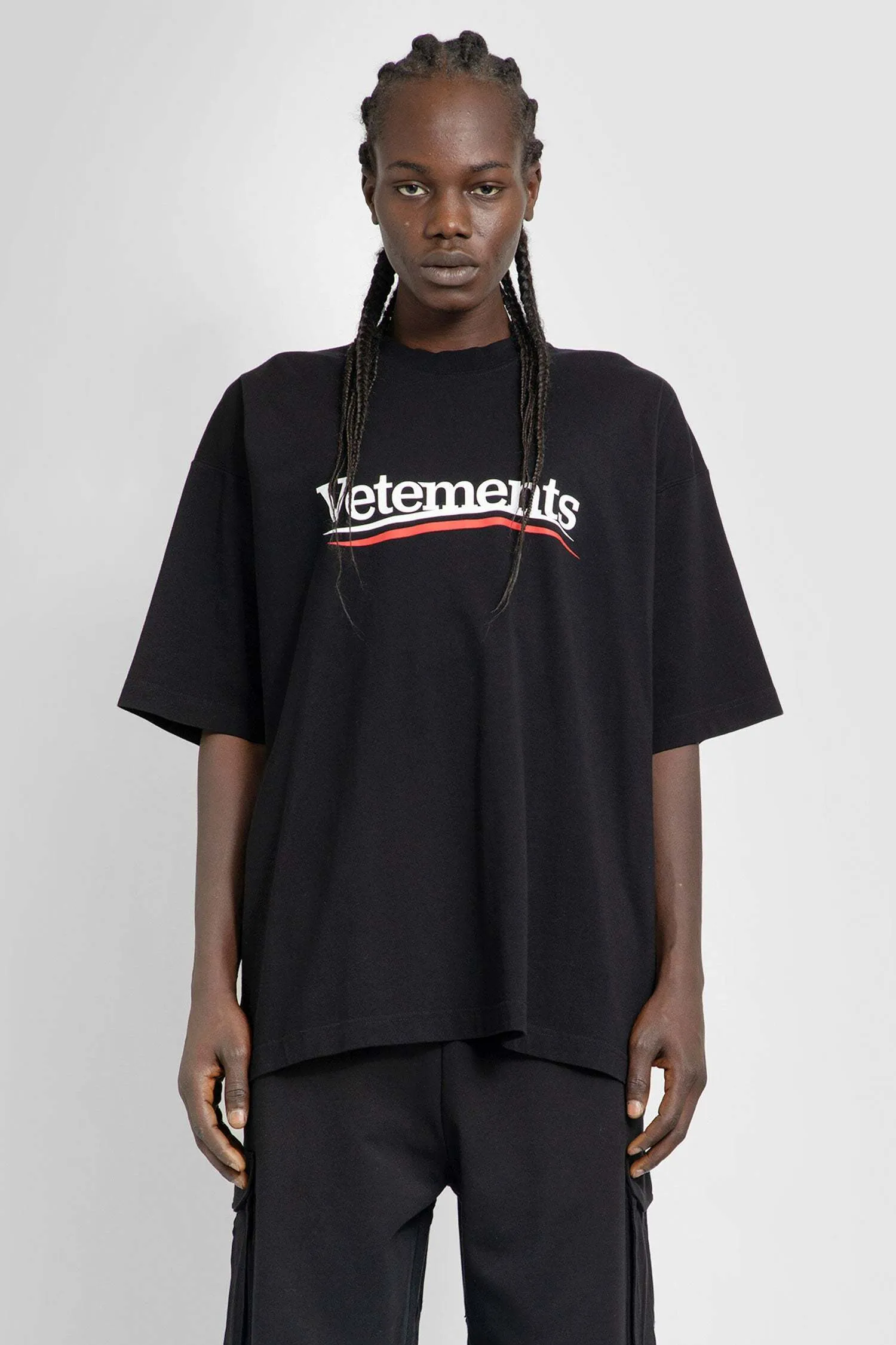 VETEMENTS  |Street Style Cotton Short Sleeves Oversized Logo T-Shirts