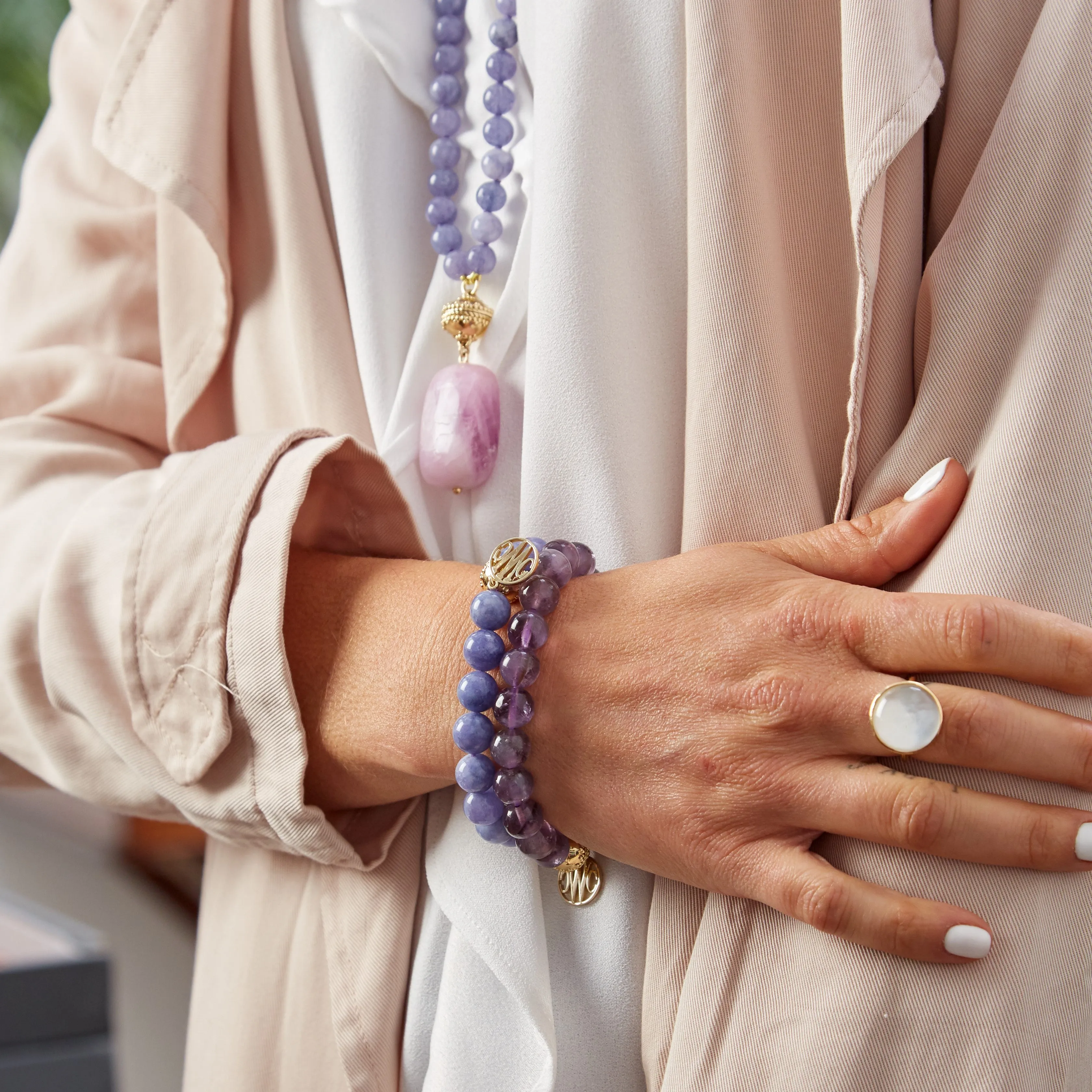 Victoire Purple Lepidolite 10mm Stretch Bracelet