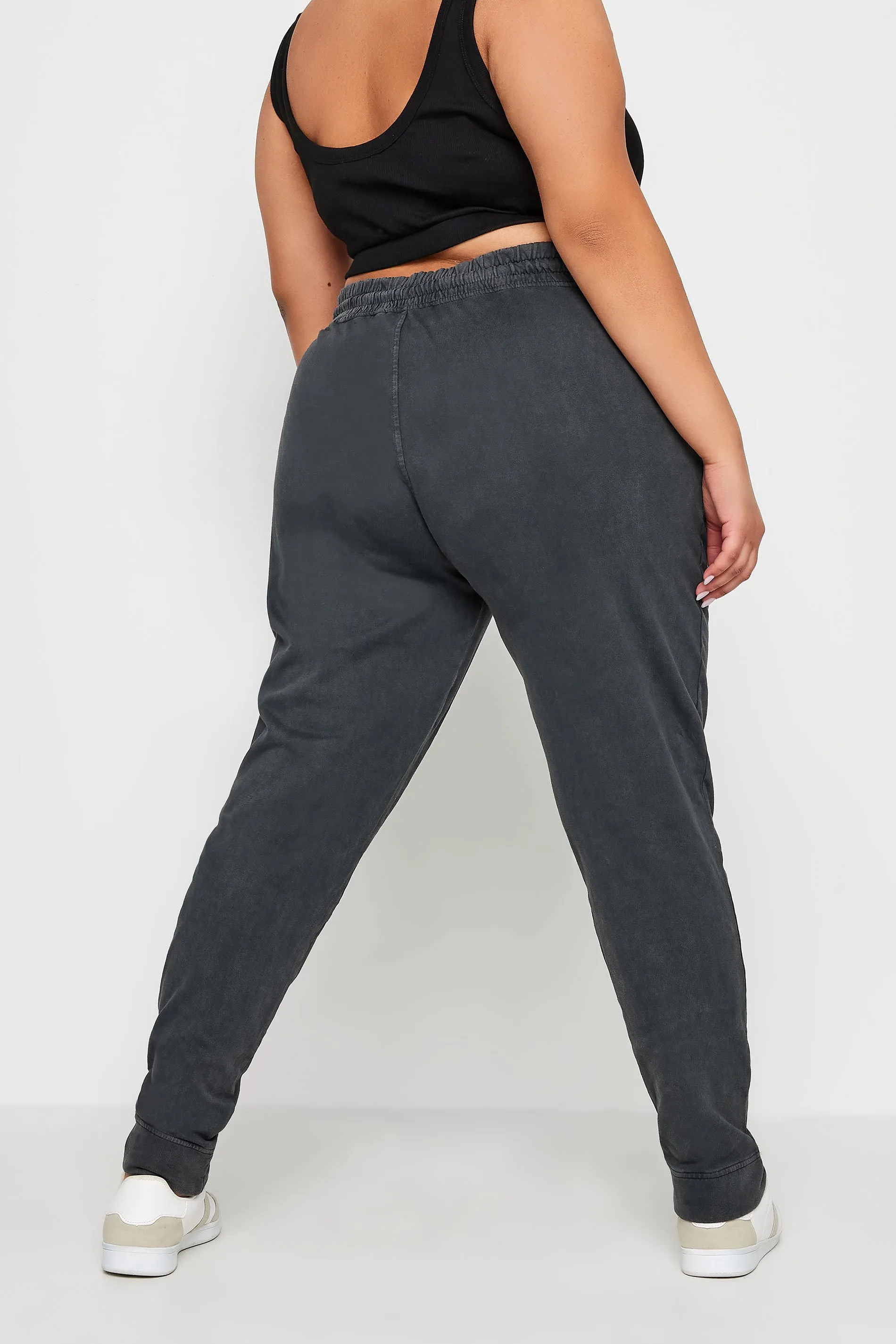 YOURS Curve Charcoal Grey Acid Wash Joggers