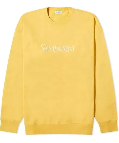 Yves Saint Laurent Men's Logo Sweatshirt Yellow & Natural